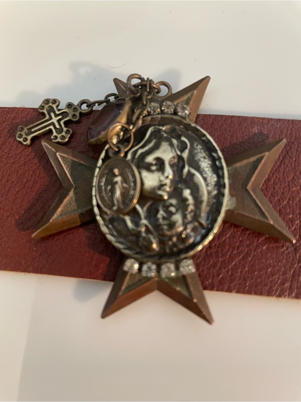 Religious Star Medallion Bracelet iAntique Bronze.